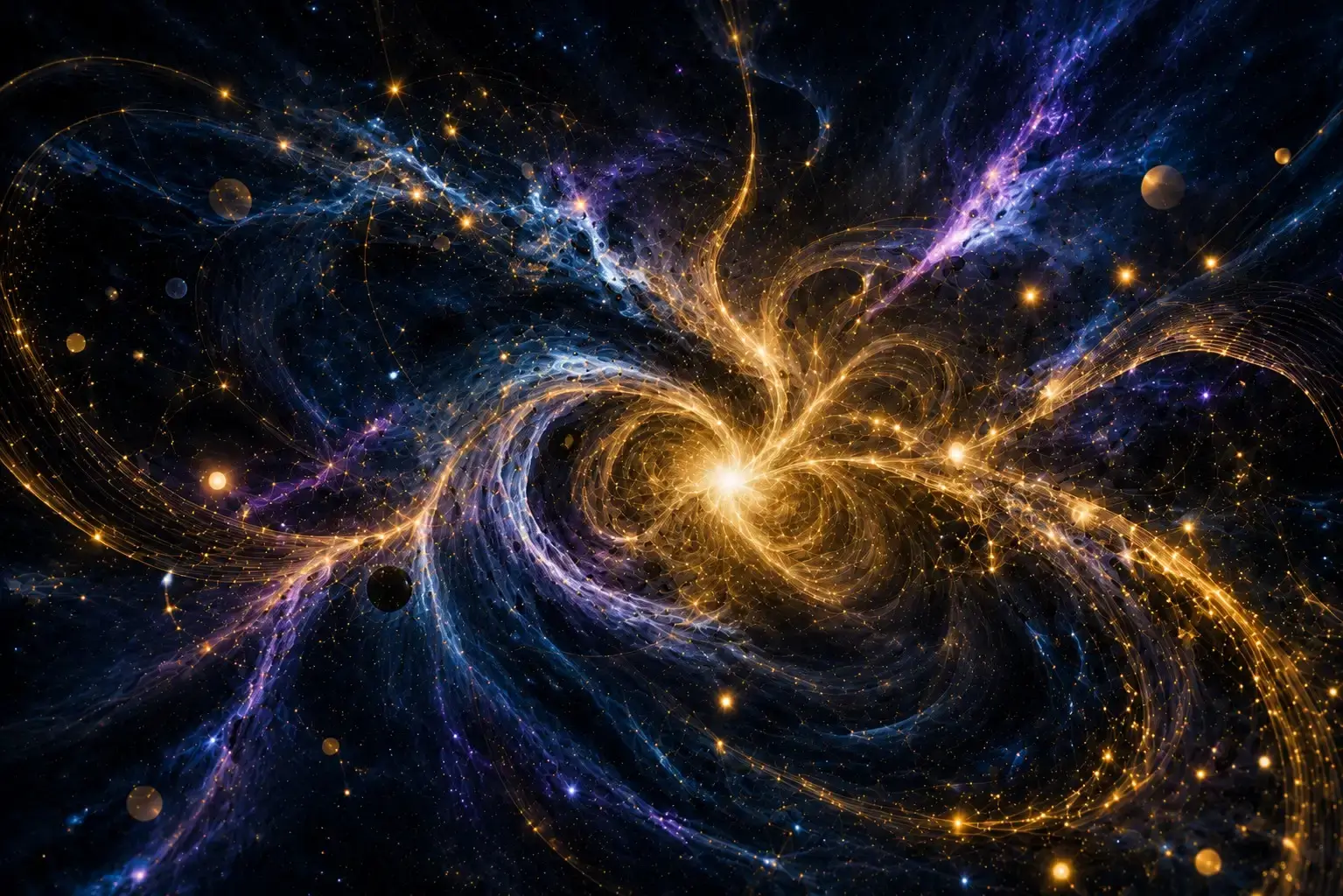 Energia quantistica — luce astratta e materia in movimento